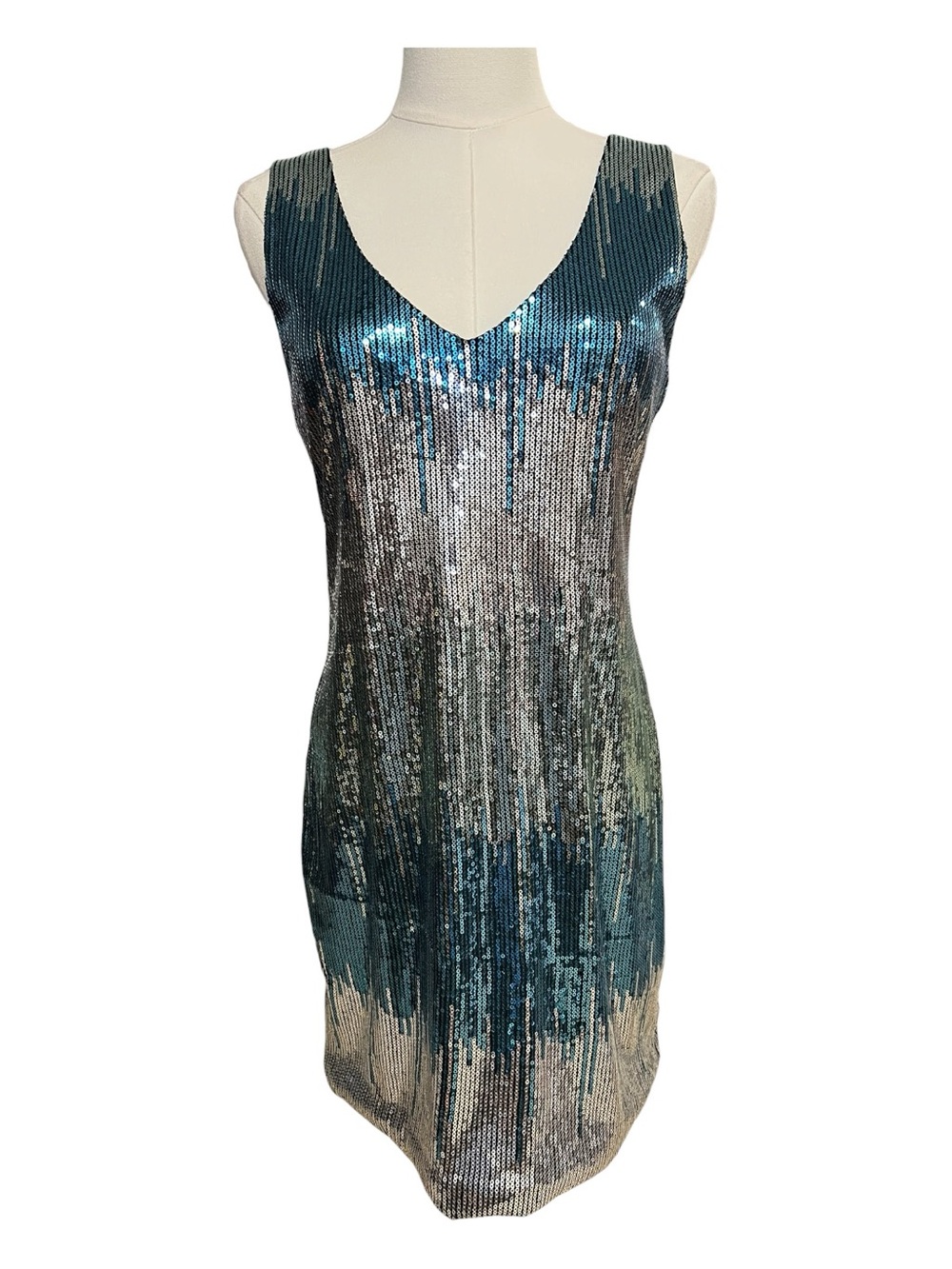 🆕 NWT Lily Rose As U Wish Teal Silver Sequin Mini Dress | Size L